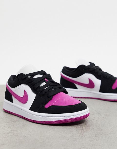 Zapatillas De Deporte Blancas, Rosas Y Negras De Caña Baja Air 1 Low De Jordan