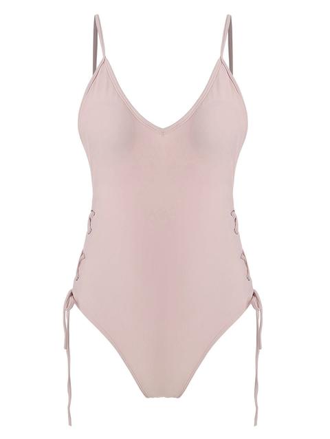 Costume Da Bagno Intero Con Lacci Yellow Pink
