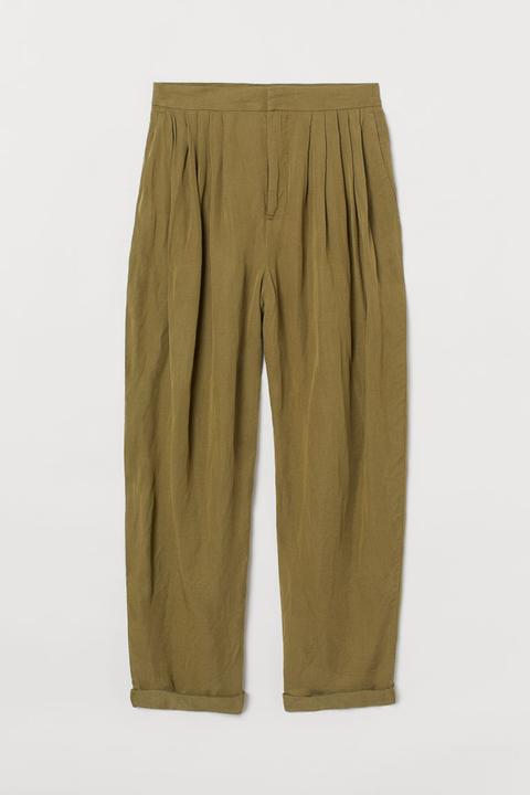 Wide Twill Trousers - Yellow