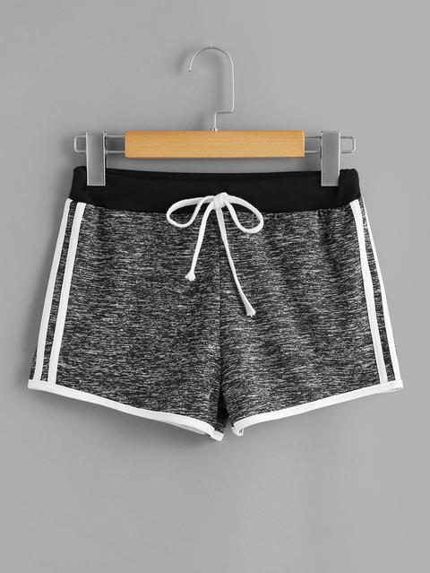 Drawstring Waist Striped Side Shorts