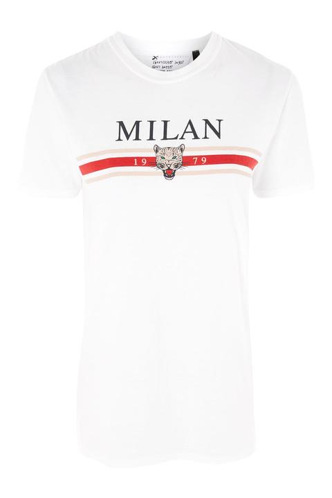 Petite 'milan' Slogan T-shirt