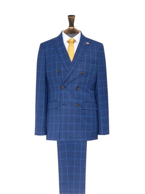 3 Piece 1904 Blue Drake Skinny Fit Check Suit*