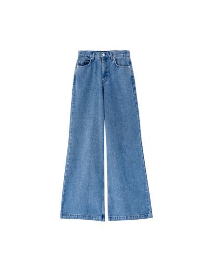 Jeans Wide Leg Lavado Medio