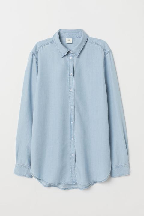 H & M - Camicia In Denim Di Lyocell - Blu