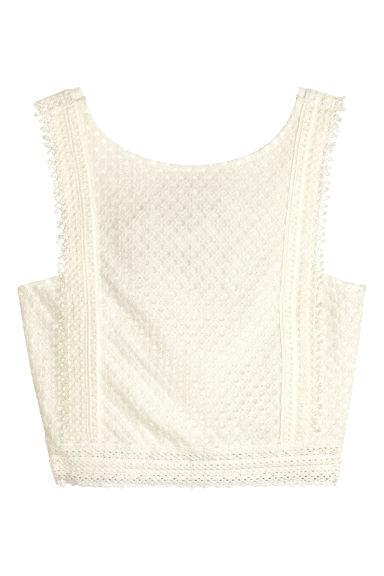 H & M - Top Corto In Pizzo - Bianco