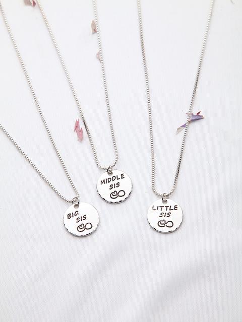 Argento Modello Lettera Di Amicizia Collana Set
