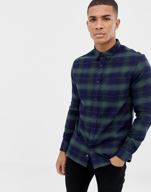 Camisa A Cuadros Verdes De Burton Menswear