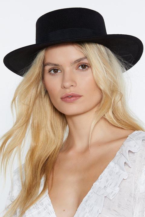 Womens Flat Top Wide Brim Hat