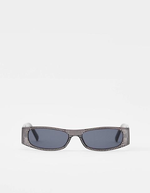 Occhiali Da Sole Rettangolari Con Strass from Bershka on 21 Buttons