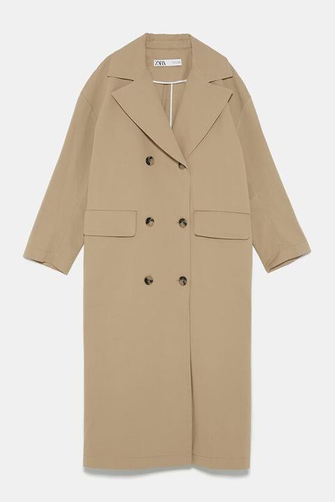 Langer Trenchcoat Mit Knöpfen