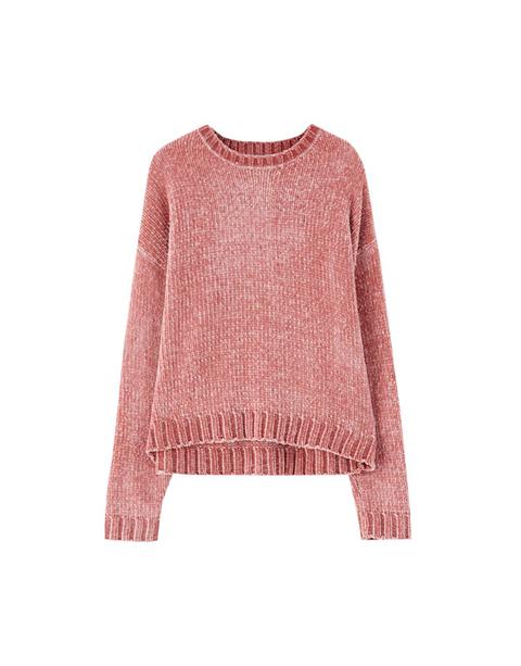 Pullover In Ciniglia Con Collo Rotondo