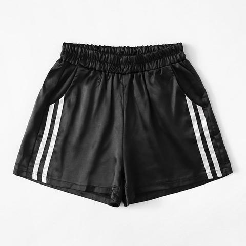 Shorts Deportivos Con Bandas Laterales