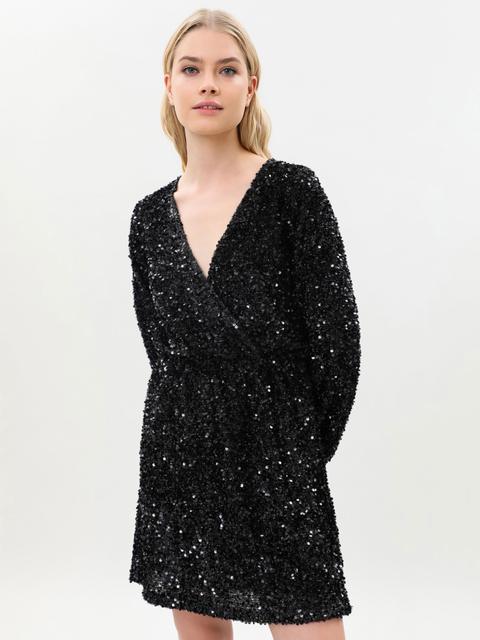 Vestido Cruzado De Lentejuelas