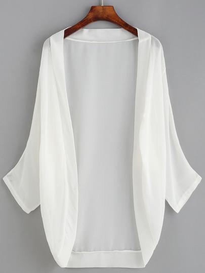 Kimono Chiffon Spalle Cascanti Bianco