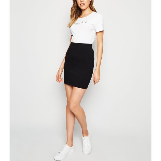 Black Mini Tube Skirt New Look from NEW 