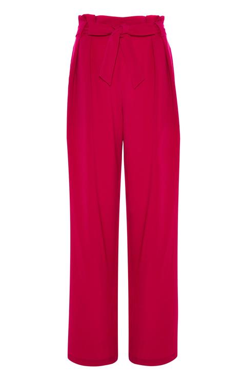 Pantalon Large Habillé Rose En Sergé