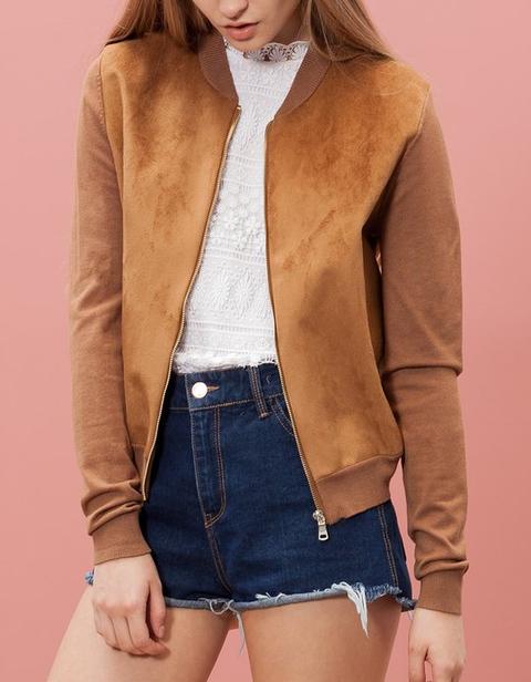 Bomber Combinada Suede