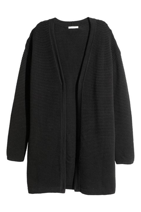 H & M - Cardigan In Maglia Strutturata - Nero