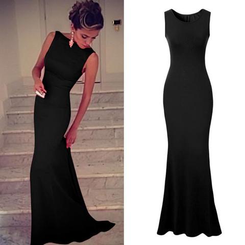 Abito Lungo Elegante Senza Maniche Elegant Maxi