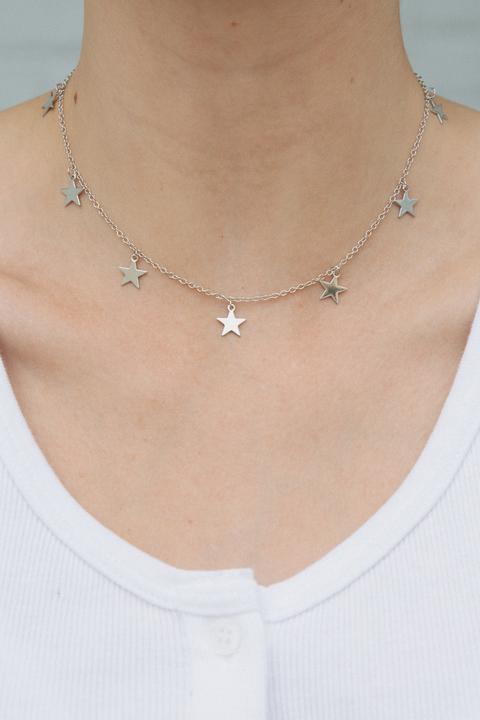 Silver Stars Charm Necklace