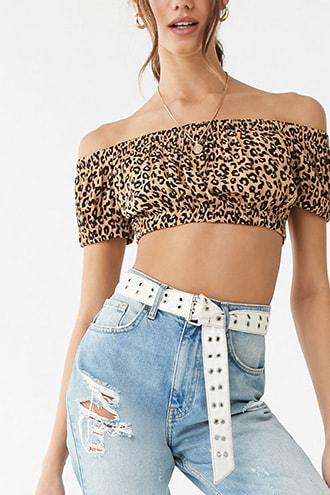 cheetah print crop top forever 21