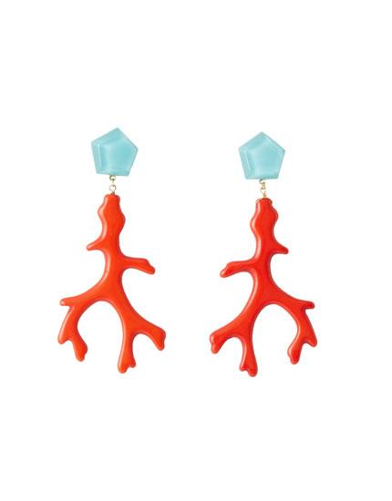 Pendientes Forma Coral