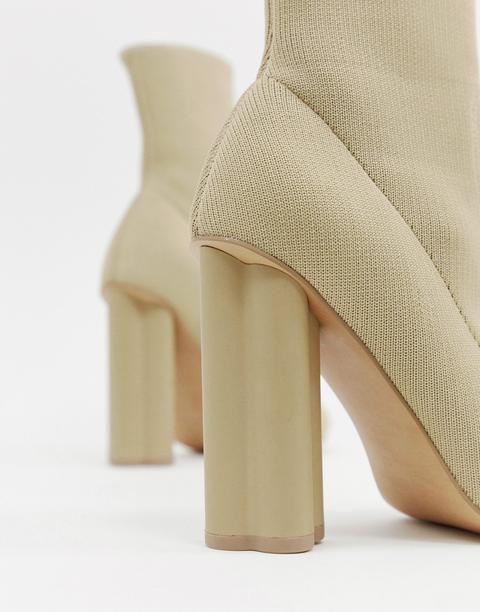 bottines chaussettes beige