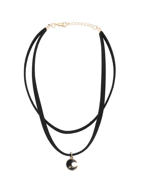 Moon Crystals Ribbon Choker Necklace
