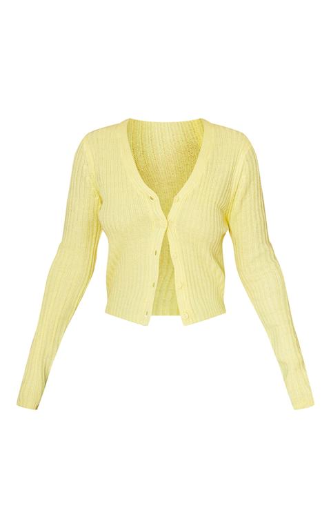 Yellow Button Front Cardigan