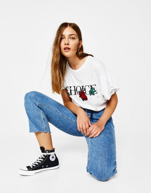 Camiseta Texto Estampado Joyas