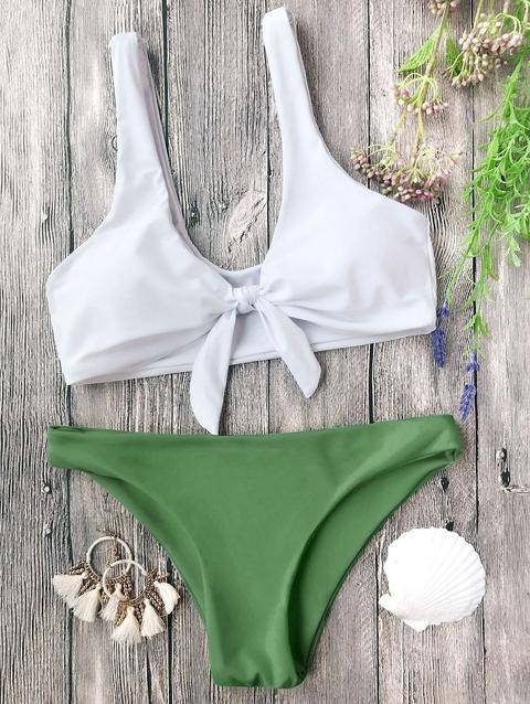 Bikini Con Bretella Annodato Imbottito White And Yellow White And Black White And Green Blue And White Grey And White Red And White