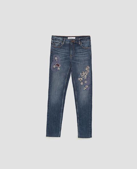 Jeans Tiro Medio Parches
