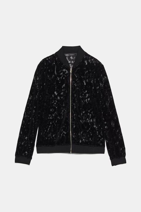 zara black lace jacket