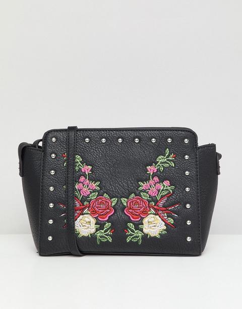 Park Lane - Borsa A Tracolla Con Motivo Ricamato A Fiori - Nero