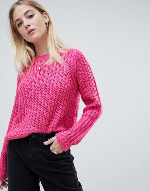 Noisy May - Maglione Lavorato A Trecce - Rosa