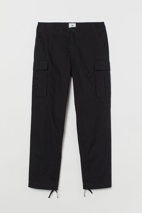 Pantalon Cargo Regular Fit - Noir