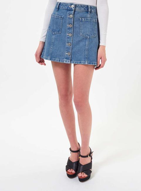 Petite Blue Denim Mini Skirt