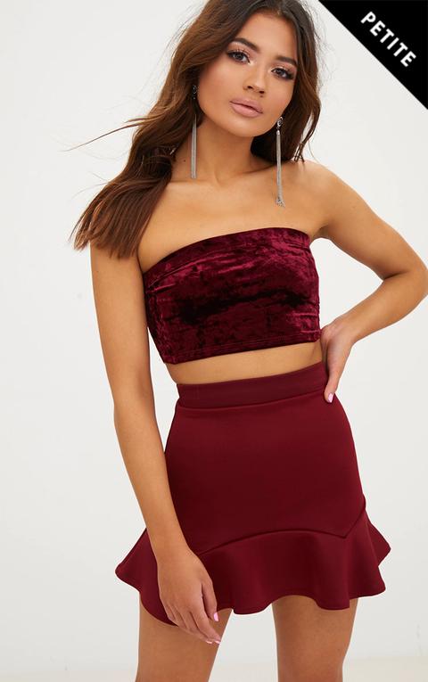 Petite Wine Flippy Hem Skirt, Red