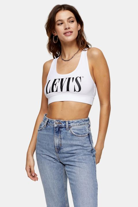 Womens White Logo Sports Bra By Levi's - White, White