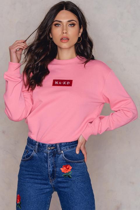 Na-kd Patch Sweater Pink