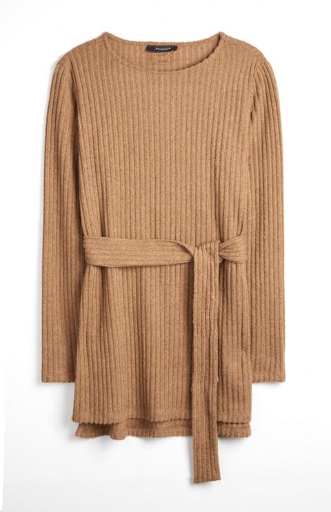 Brown Ribbed Belted Tunic from Primark on 21 Buttons