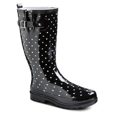 womens polka dot rain boots