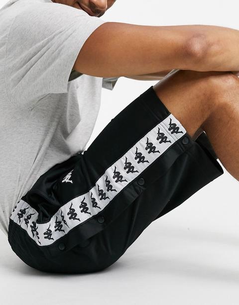 Pantalones Cortos Con Detalle De Cinta En Negro De Kappa