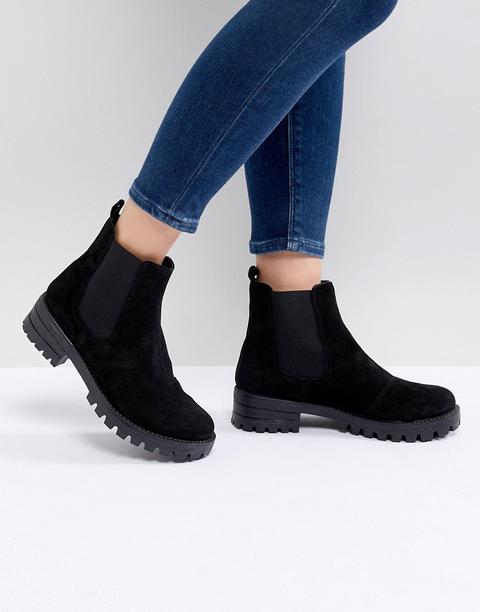 Asos Design Aquarius Suede Chelsea Boots - Black Suede