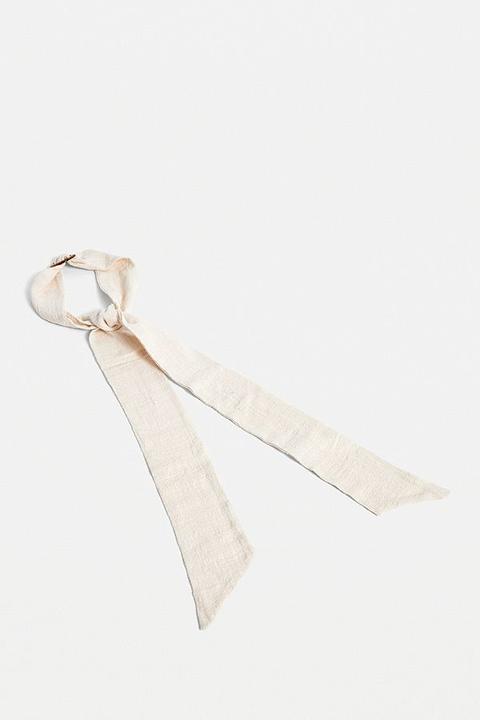 Bijou 3-in-1 Tie Back Headband - Beige All At Urban Outfitters