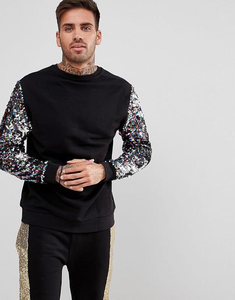 Sudadera Con Lentejuelas Arcoíris En Las Mangas De Asos