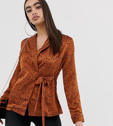 burnt orange satin top