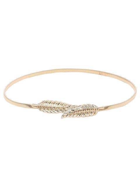 Cinturón Hoja Hebilla Metal Elástico -dorado