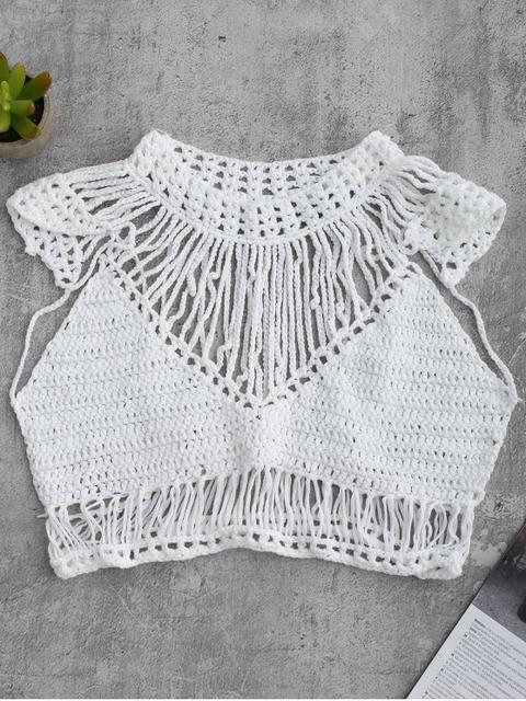 Crochet Cropped Cover Up Top