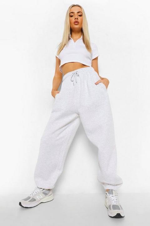 Pantalones De Deporte Anchos Y Básicos, Gris Claro